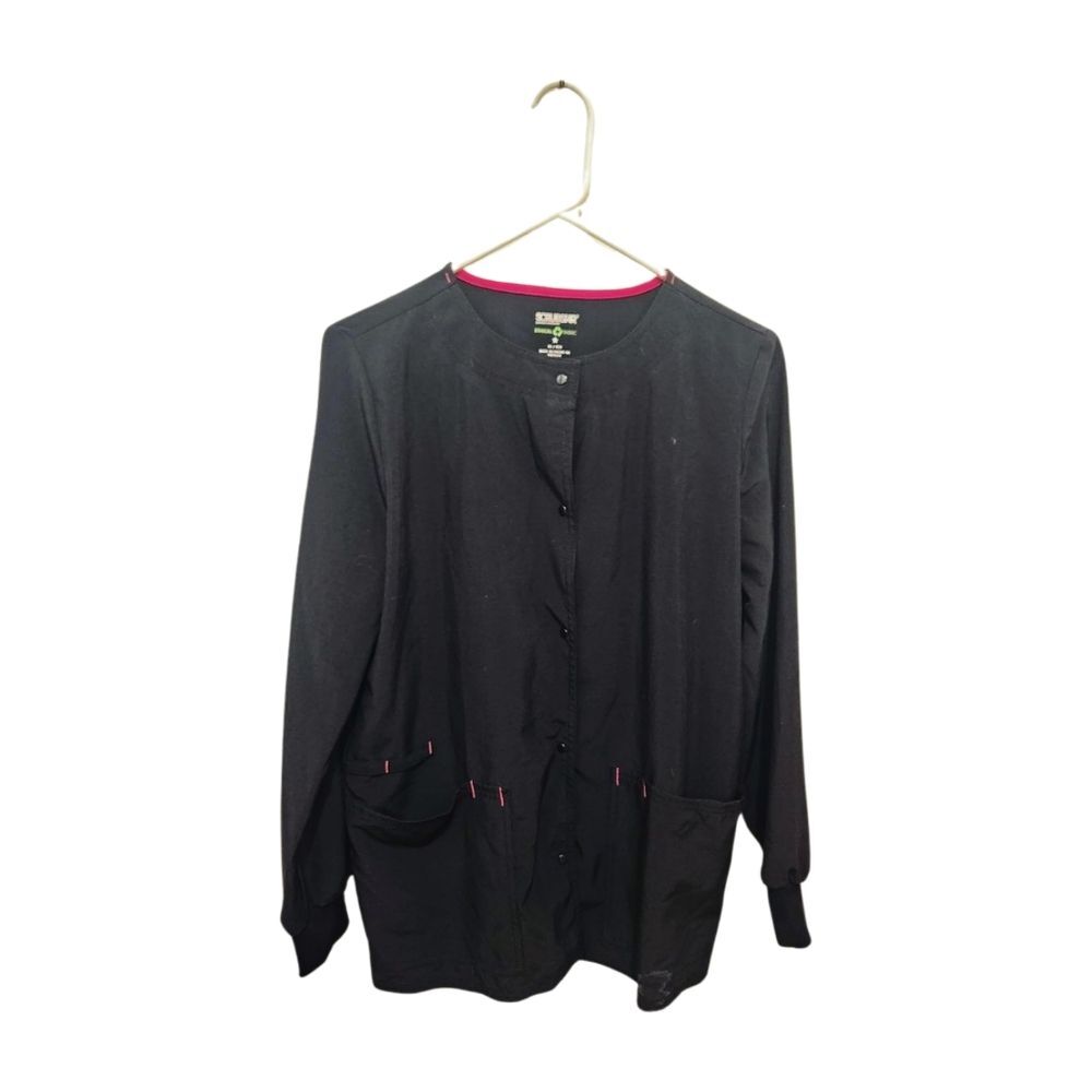 Scrubstar Black Snap Front Scrub Jacket XS